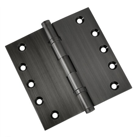 Embassy 5 x 5 Solid Brass Ball Bearing Hinge, Pewter Finish with Flat Tips 5050BBUS17AF-1
